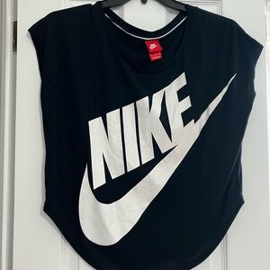 Nike Women's Black and White Muscle Tee